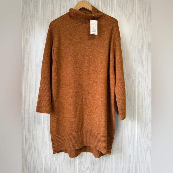 A New Day Sweater Long Sleeve Mock Neck Pullover Knit Oversize Tunic Size XL NWT - Picture 1 of 4